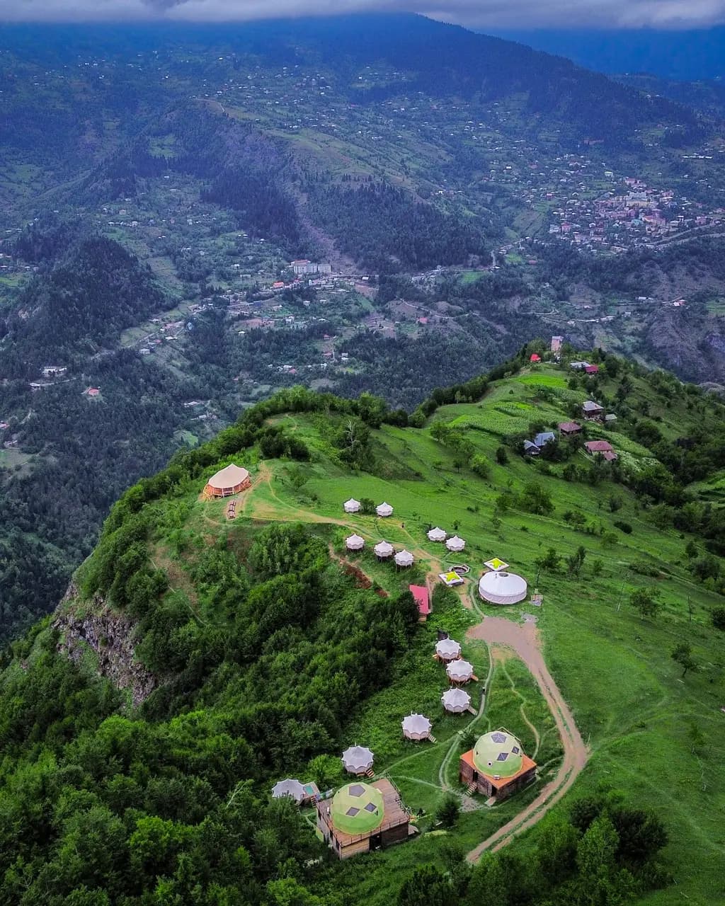 The camp high above the valley