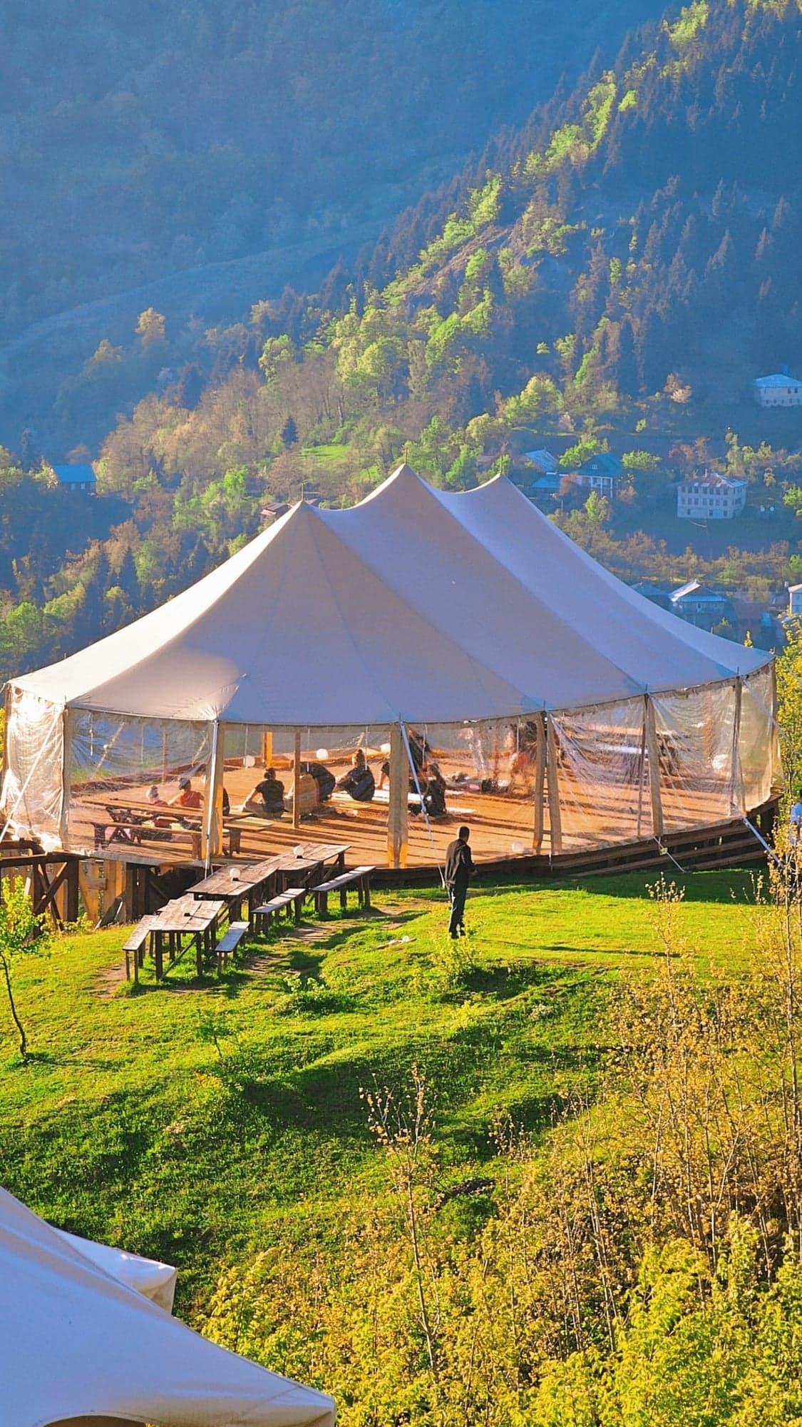 Sunrise yoga on the Platform or Yoga Dome
