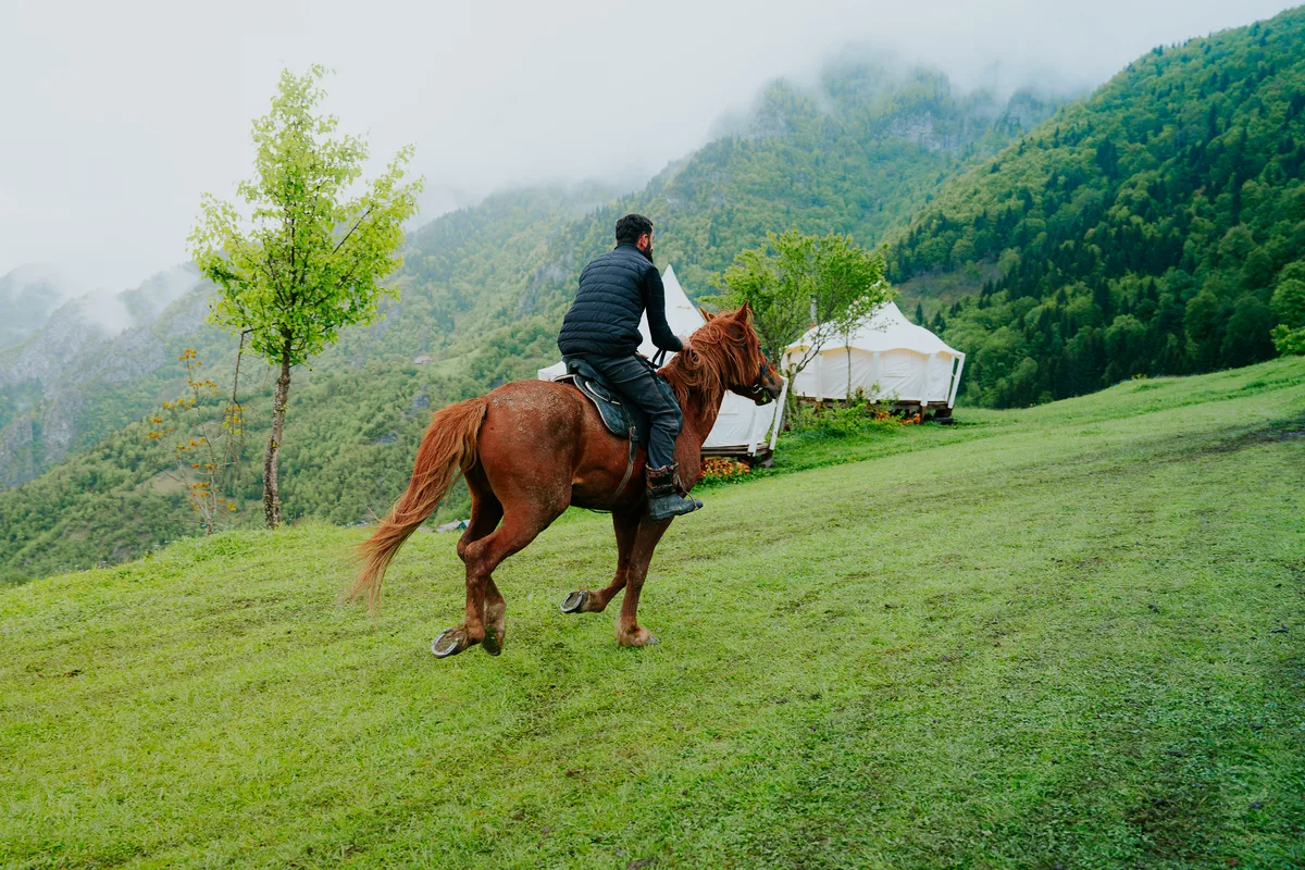 On-property horse riding